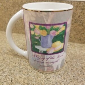Dayspring Coffee Cup 9kt Gold Rimmed ".the joy of.